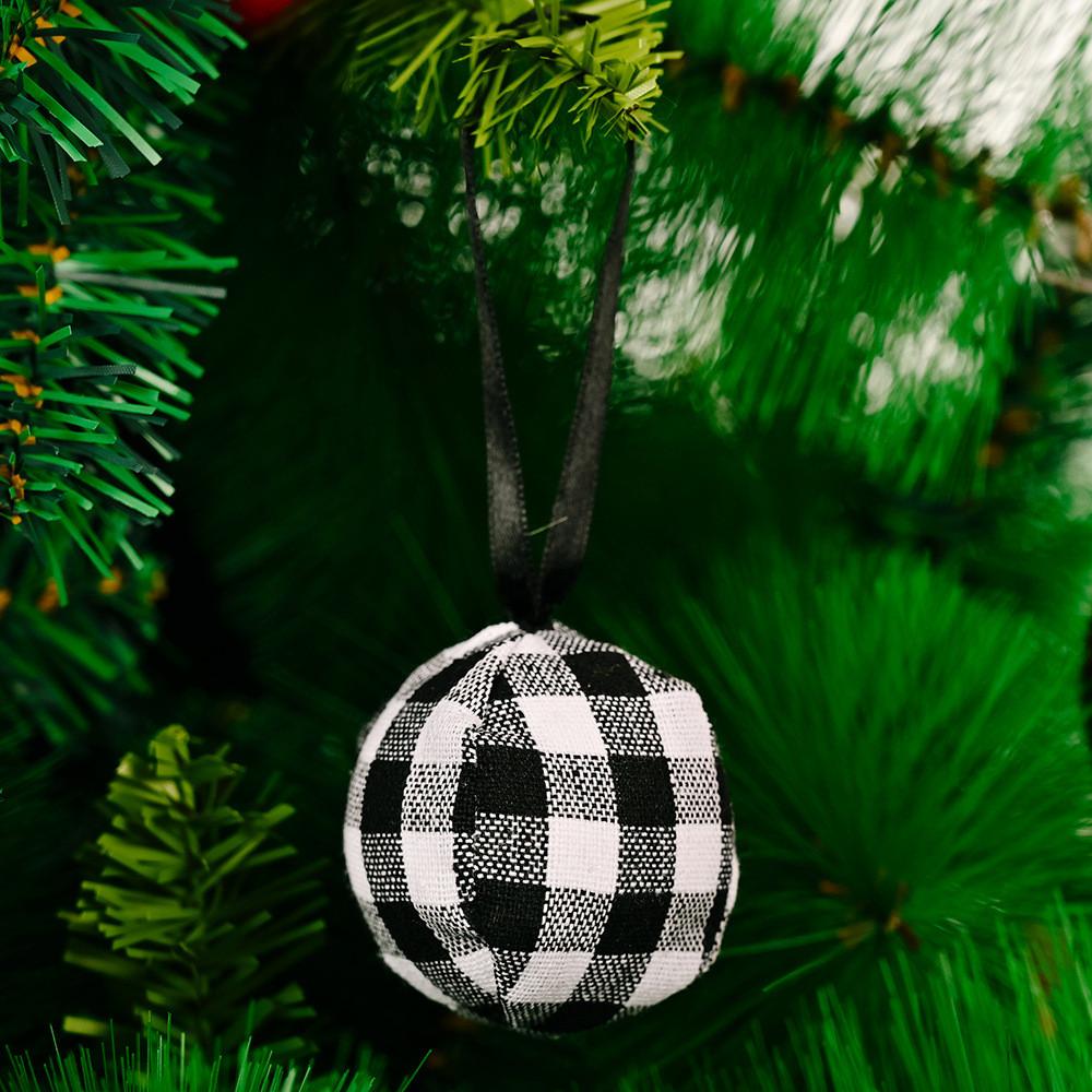 

Eyecatching Tree Christmas Decor Foam Ornament Red And Black Check Pattern For Joy Seasonal BlackWhite Foam Ball