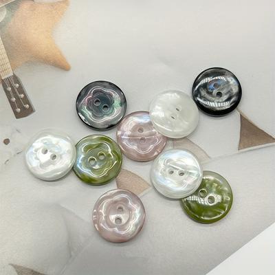10KS Duhové Květinové Mušlové Knoflíky Pletený Top pro Děti Vícebarevný 11,5MM/15MM