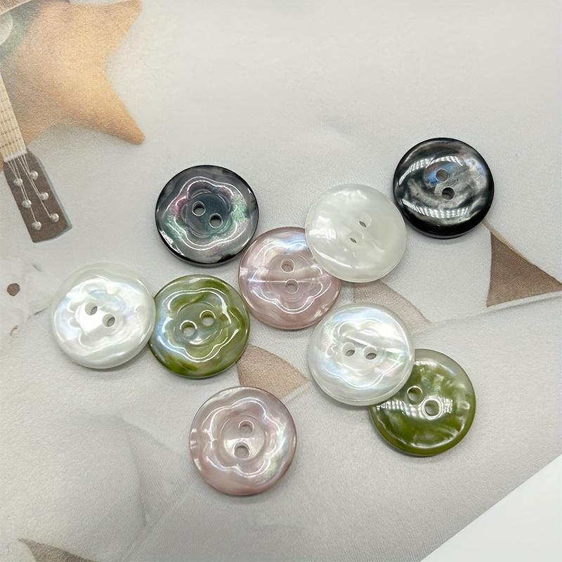 

10PCS Iridescent Floral Shell Buttons Knitted Top for Children Multicolored 11.5MM/15MM 11.5 MM зелений