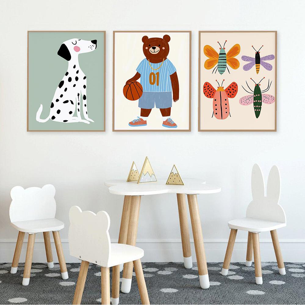 Cartoon Kids Wall Art Prints and Posters Playful Nursery Pictures Scandinavian Kids Room Decor Modern Playroom Canvas Painting
