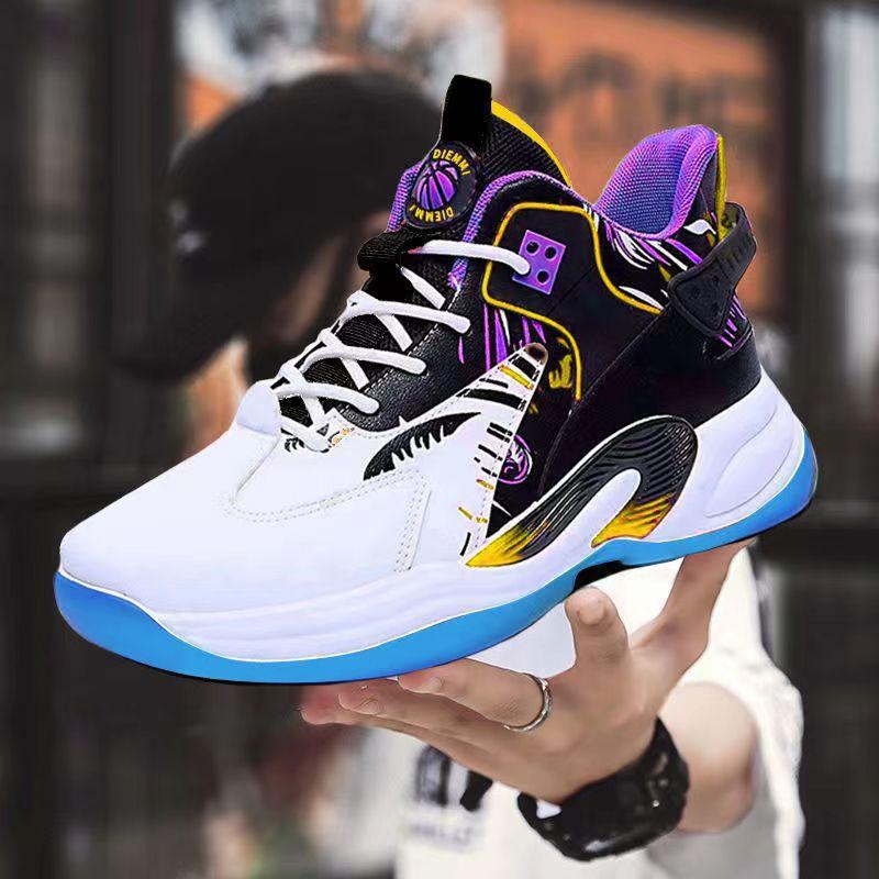 High-top Basketball Shoes Lightweight and Breathable Sports Shoes Student Platform Color Matching Men's Basketball Shoes