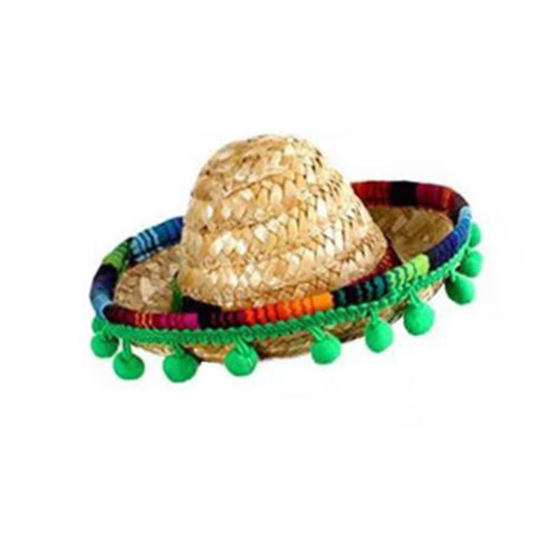 Pet Theme Party Mini Straw Hat Mexican Hat Holiday Cat Puppy Colorful Mini Hat Sombrero Beach Hawaii Style Sun Hat Pet Supplies