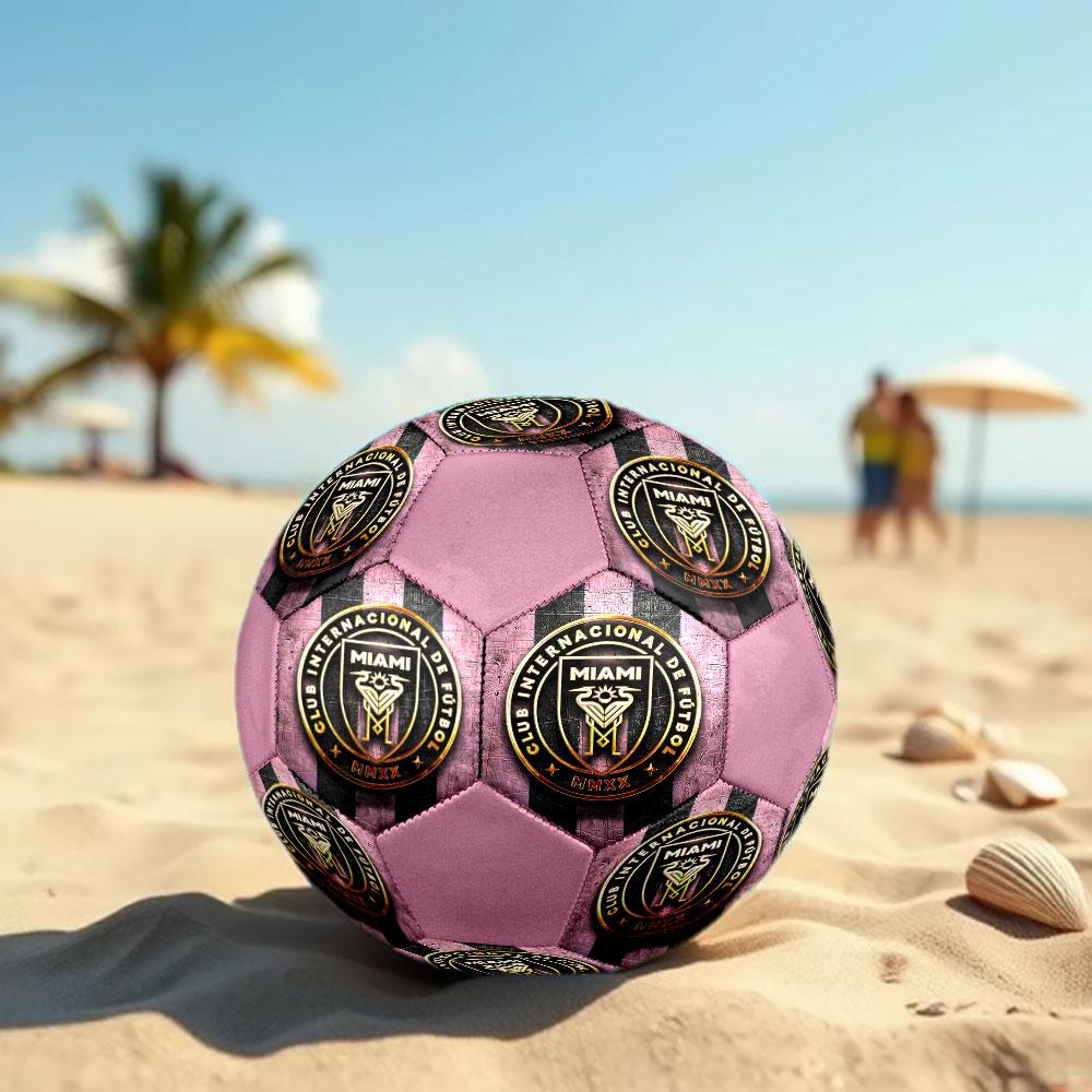 1pc Inter Miami CF Soccer Ball Size 5 Indoor Soccer Ball Fashion Colorful Backyard Game - Great For Sports Fans Gift HE61
