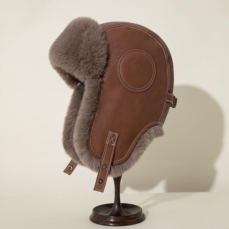 New Men's Winter Trapper Aviator Trooper Earflap Warm Russian Waterproof Ski Hat Bomber Cap Russian Warm Ear Protectors Hats