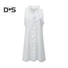 Women Summer Dress Ruffle V Neck Sleeveless Loose A-line Mini Dress Flower Edge Solid Color Short Dress for Dating Prom Beach