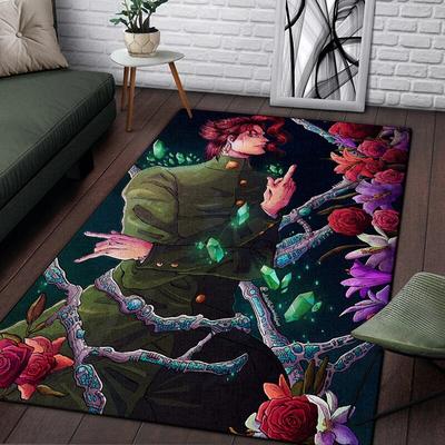 Alfombra Pintura Hermosa de Anime Jojo para Sala de Estar Alfombra de Área Grande Alfombra Negra Suave Decoración del Hogar Esteras Alfombras Boho Picnic