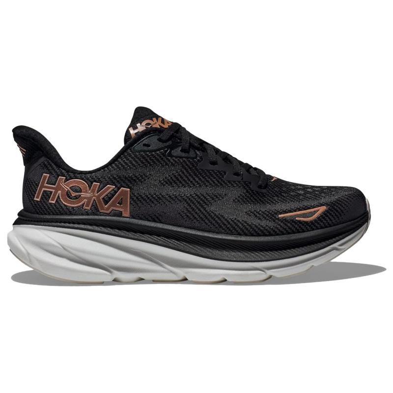 HOKA ONE ONE Clifton 9 Black Rose Gold Women's Sneakers 1127896-BRGL