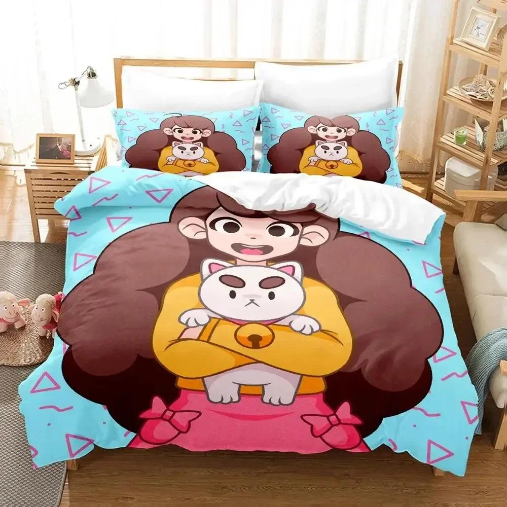 Luxury New 3D Print Cartoon Bee Puppycat Bedding Set Duvet Cover Bed Set Quilt Cover Pillowcase Queen Boys Adult Bedding Set