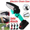 Mini One-Hand Woodworking Cordless Electric Chain Saw Wood Cutter 24V 550W
