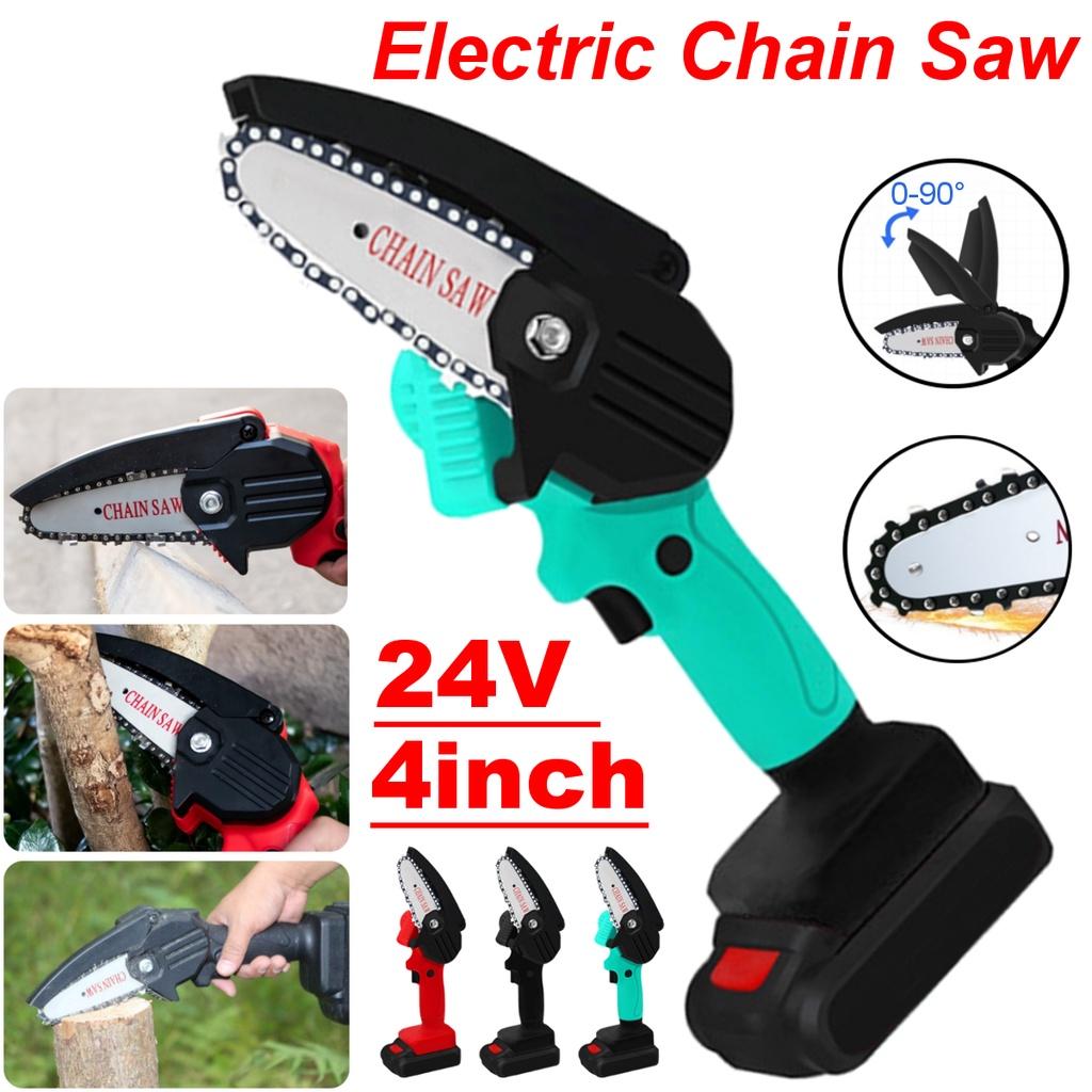 Mini One-Hand Woodworking Cordless Electric Chain Saw Wood Cutter 24V 550W