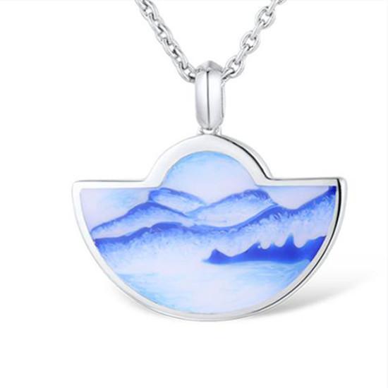 

Женское Очаровательное Озеро Гайрднер Дизайн Природный Пейзаж Кулон Ожерелье Помолвка Свадебные Украшения