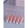 1 szt. Czarno-białe Różowe Naklejki Serce do Zdobienia Paznokci Puste Serce Naklejki 3D na Paznokcie Serce Francuskie Suwaki Dekoracja do Zdobienia Paznokci Manicure Akcesoria do Paznokci