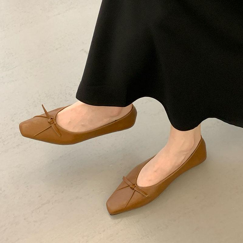 Fashion Luxury Fashion Butterfly-Knot Women Flats With Shoes Casual Female Soft Footwear Shallow Ladies Flats Slip On Shoes