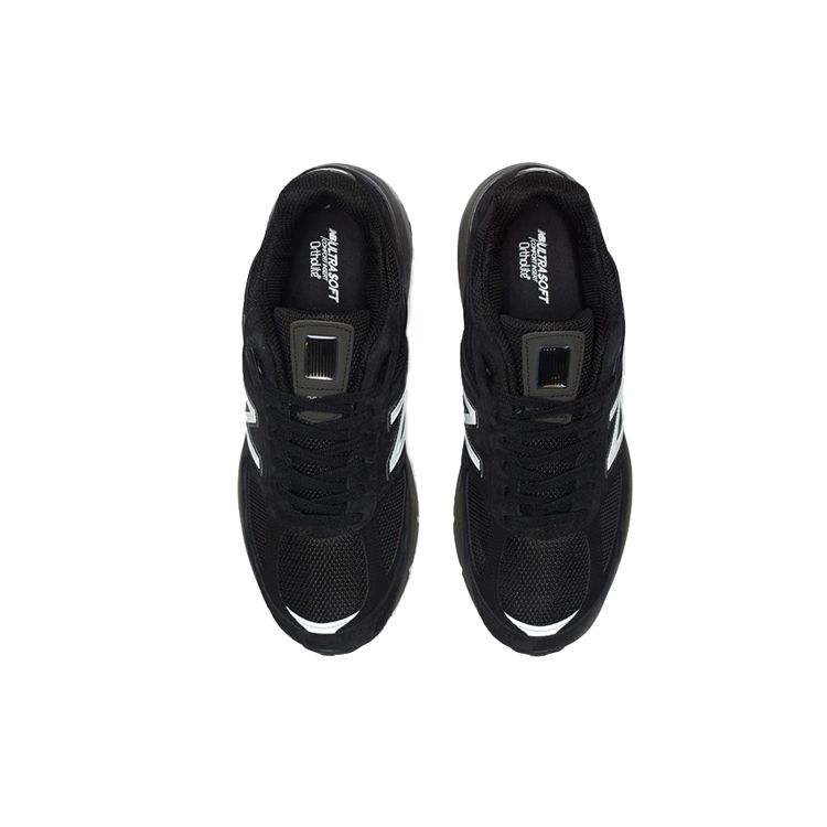 New Balance Nb 990 V5 Retro Fabric Leather Cushioning Durable Low Top Running Shoes Men Sneaker Black M990BK5(2E)