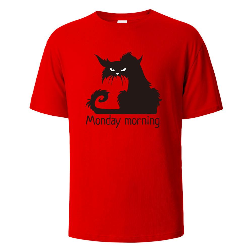 Mens Printed TShirt MondayMorning Funny Graphic 100Cotton Oversize Shortsleeved Tees For Men Women Summer Fashion Casual Tops