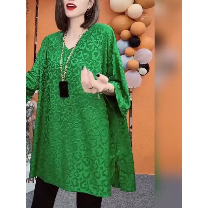 Women's Summer Plus Size Loose-Fit Tummy-Covering Casual T-Shirt Short-Sleeve V-Neck Everyday Top