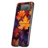 Colorful Leaves Hard PC Phone Case For Samsung Galaxy Z Flip 5 4 3 Black Cover For Galaxy Z Flip 6 Foldable Shockproof Case Capa