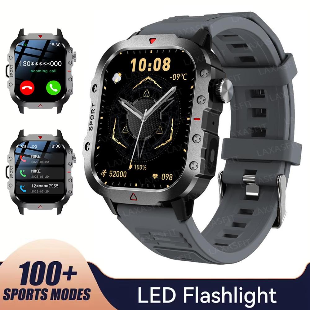 Outdoor Sports Smart Watch 2.01 inch HD Screen LED Flashlight Bluetooth Talking Smart Watch for Men Women Holiday Gifts
