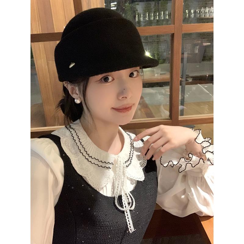 

Элегантная шерстяная шляпа для верховой езды для женщин Осень и Зима Британский стиль Ретро Универсальная шляпа с лицом Маленькая Мода и Темперамент one size