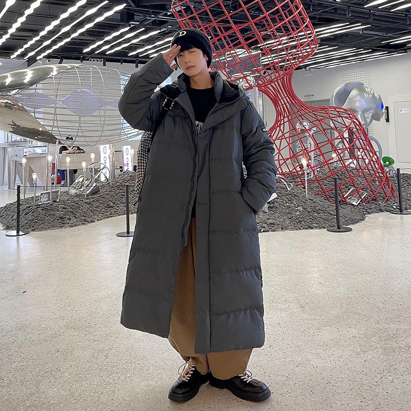 Long Down Jacket for Male and Female Couples, Same Style, Korean Long Over-the-knee Down Jacket, Thickened and Warm White Duck Down Jacket for Men
