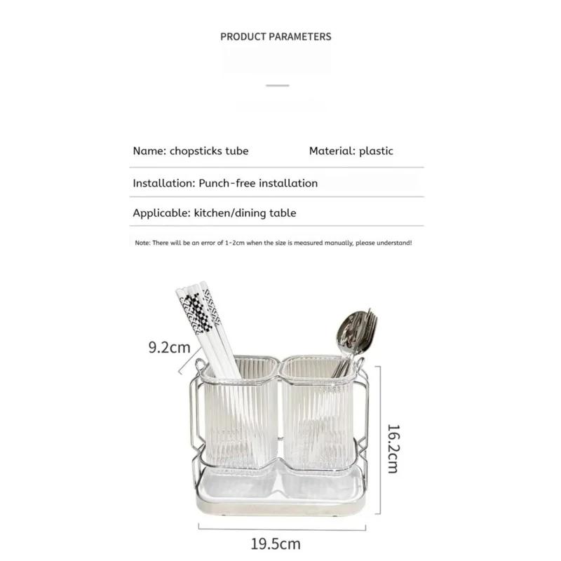 Väggmonterad köksbestickorganisatör ljus lyxig ätpinnar skedhållare rostfritt stål redskapstorkställ