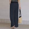 Spring and Summer New Cotton Hemp Loose Elastic Waist Women's Wide Leg Pants