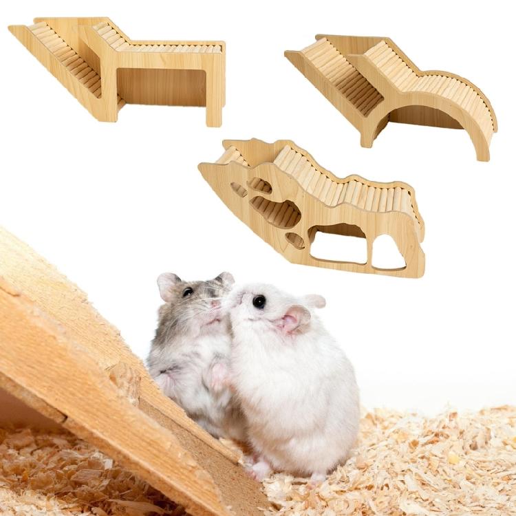 Natural Wood Hamster Climbing Ladder Platform For Small Pet Safe And Fun Resting Space Cage Corner Entertainment Toy