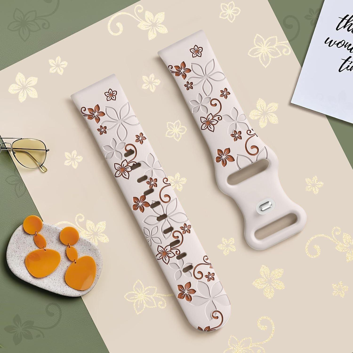 

Универсальный 20 мм ремешок для часов из силикона Bauhinia - двухцветный мягкий силиконовый ремешок, спортивный износостойкий лазерный резной цветок для часов Samsung Watch Huawei Watch 20mm