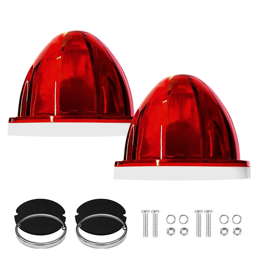 2x LED Red Watermelon Lights Side Marker Truck Trailer Turn Signal Light 12V