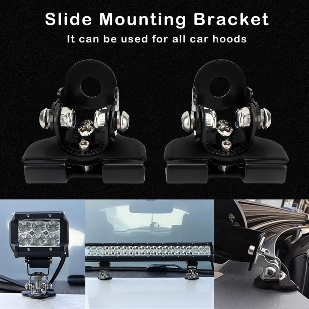 Engine Hood LED Light Bar Mounting Bracket Work Light Mount Holder Base Universal for Cars Sedans Trucks UTVs SUVs