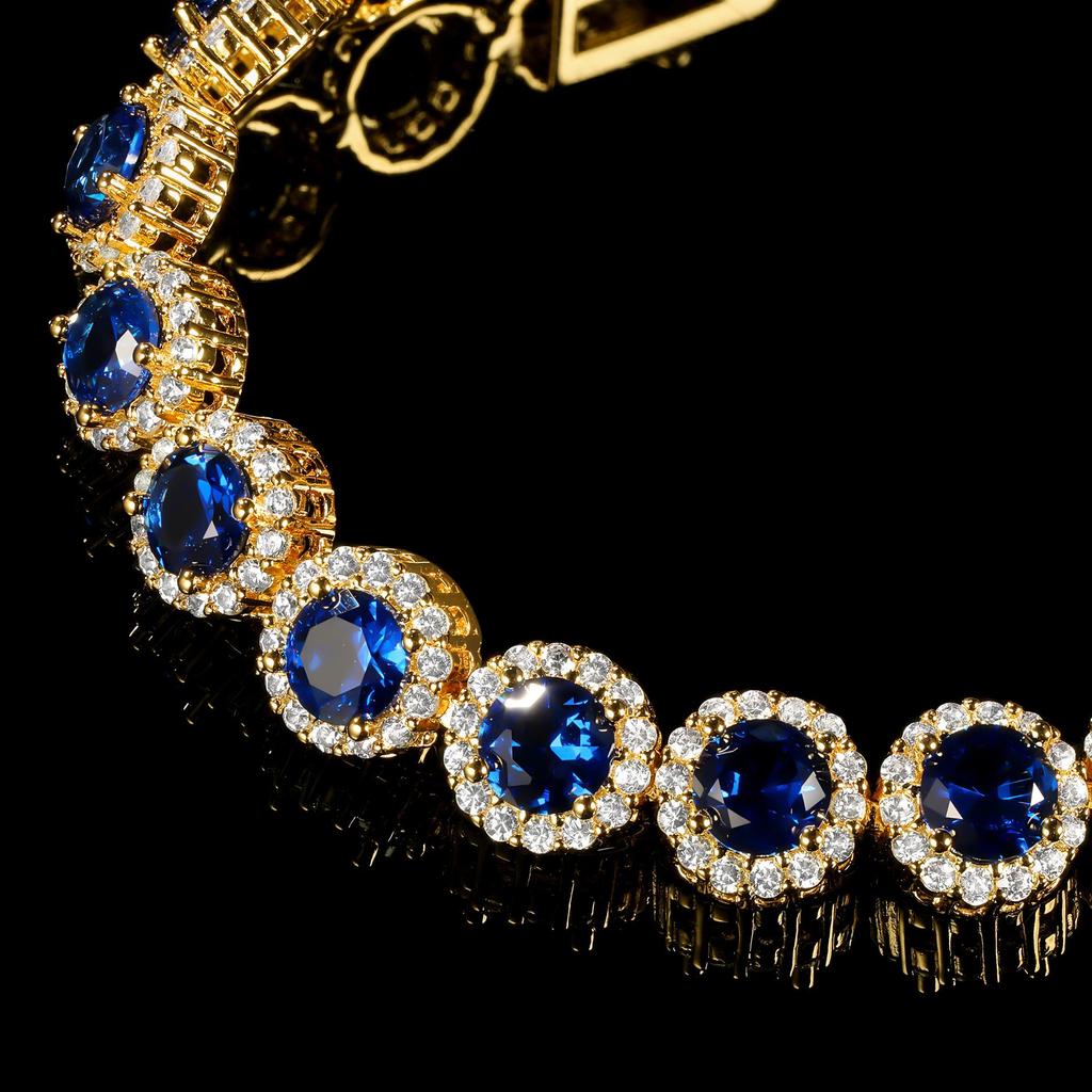 8mm Gold Tennis Bracelet with Copper Inlay and Figure Eight Clasp