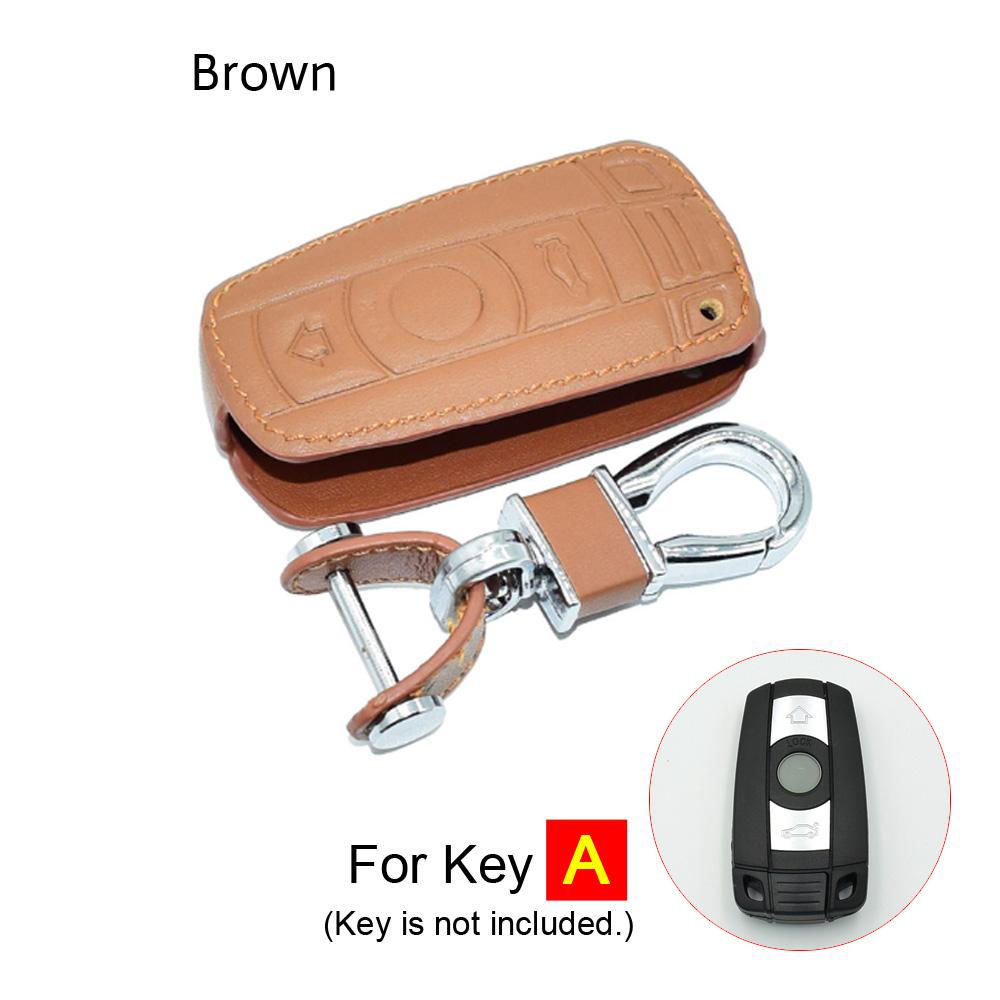 Leather Car Key Case For Bmw 1 3 5 6 Series E60 E61 E70 E81 E87 E90 E91 E92 320 X1 X5 X6 Z4 Smart Remote Control Protector Cover