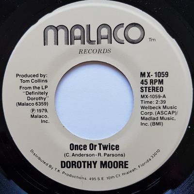 7inch Record DOROTHY MOORE - Once Or Twice / Love Me MX1059 Malaco Records 1979 US Soul/Funk Used