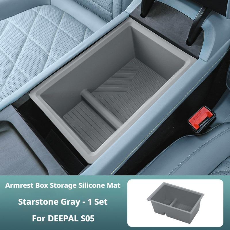 For 24-26 Changan DEEPAL S05 Car Central Control Lower Storage Box and Handrail Box Silicone Storage Box Modify Accessories