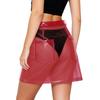 S-XXL Women Clear PVC High Waist Bodycon Mini Skirt with Side Pockets Transparent Cover Up for Swimsuit Beach Clubwear