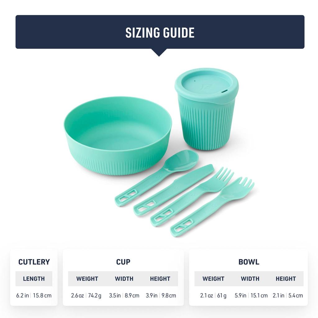 Sea to Summit Passage Single Person Camping Tableware Spicy Orange Set, Bowls, Cups, Utensils,