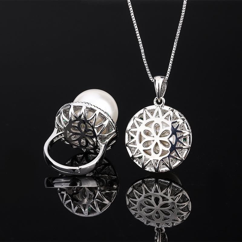 Micro-inlaid copper bottom gold-plated wish inlaid white fritillary pearl color separation stone women's suit 16mm4mm
