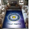 Leeds United Printed Crystal Velvet Rug Non‑Slip Crystal Velvet Carpet For Sofa Bedroom Indoor Home Decoration