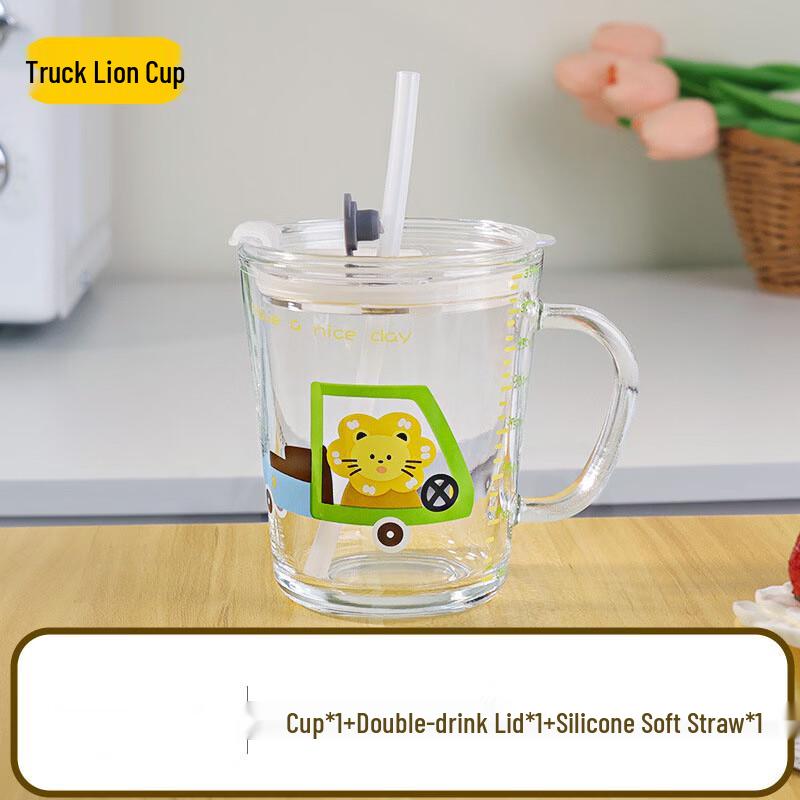 YOLCO Kids High-Temperature Glass Drinking Cup 350ml