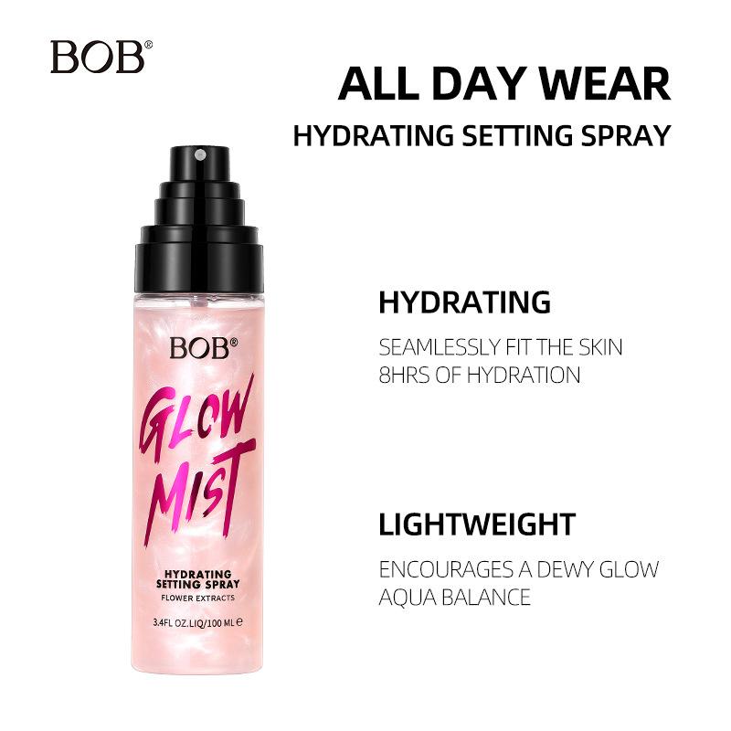 BOB Goldener feiner Flash-Einstellspray erfrischend feuchtigkeitsspendend nicht klebrig feuchtigkeitsspendend feuchtigkeitsspendendes Öl-Kontrolle Make-up-Einstellwasser