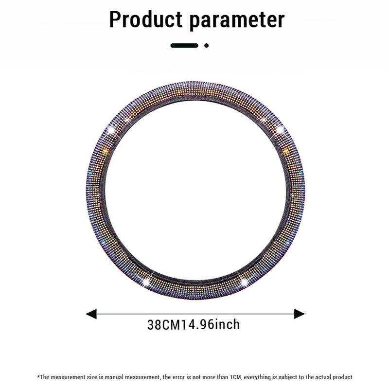 Capa de volante de carro de cristal para mulheres e meninas, capa de volante com glitter, brilhante, strass, diamante, proteção de direção de carro