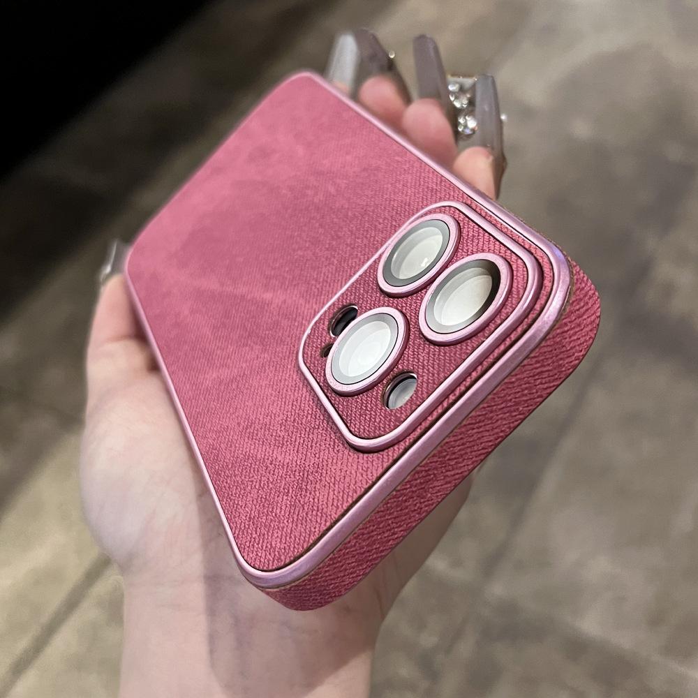 

Джинсовый кожаный узор Подходит для чехла для мобильного телефона IPhone16promax Apple 15 Полное ощущение кожи Противоударный защитный чехол для мужчин и женщин iPhone16promax