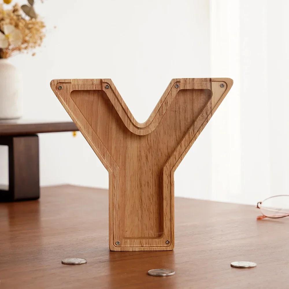 

Wooden 26-letter English Letter Piggy Bank in Stock Children s Small Toy Storage Box Transparent Acrylic Piggy Bank Home Decor