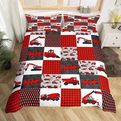 3D Print Truck Duvet Cover Set Cartoon Pattern Car Polyester Comforter Cover King Queen Size Bedding Set For Kid Boy Girl