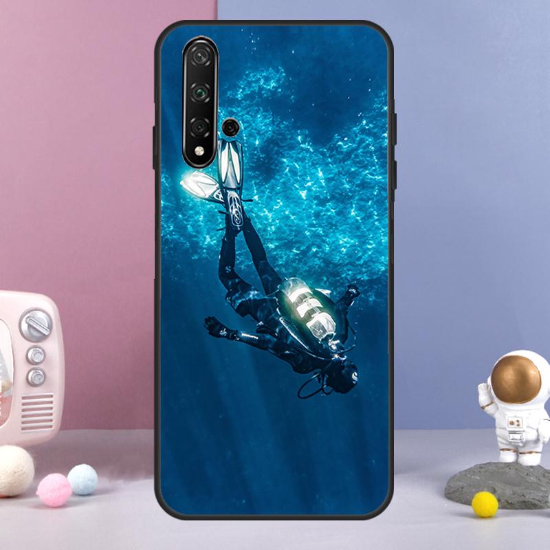 Scuba Diving Diver For Huawei Nova Y70 Y90 Y60 Y72 Y73 Y61 Y91 7i 8i 11i 12i 12s 9 10 SE P20 P30 P40 Lite Case