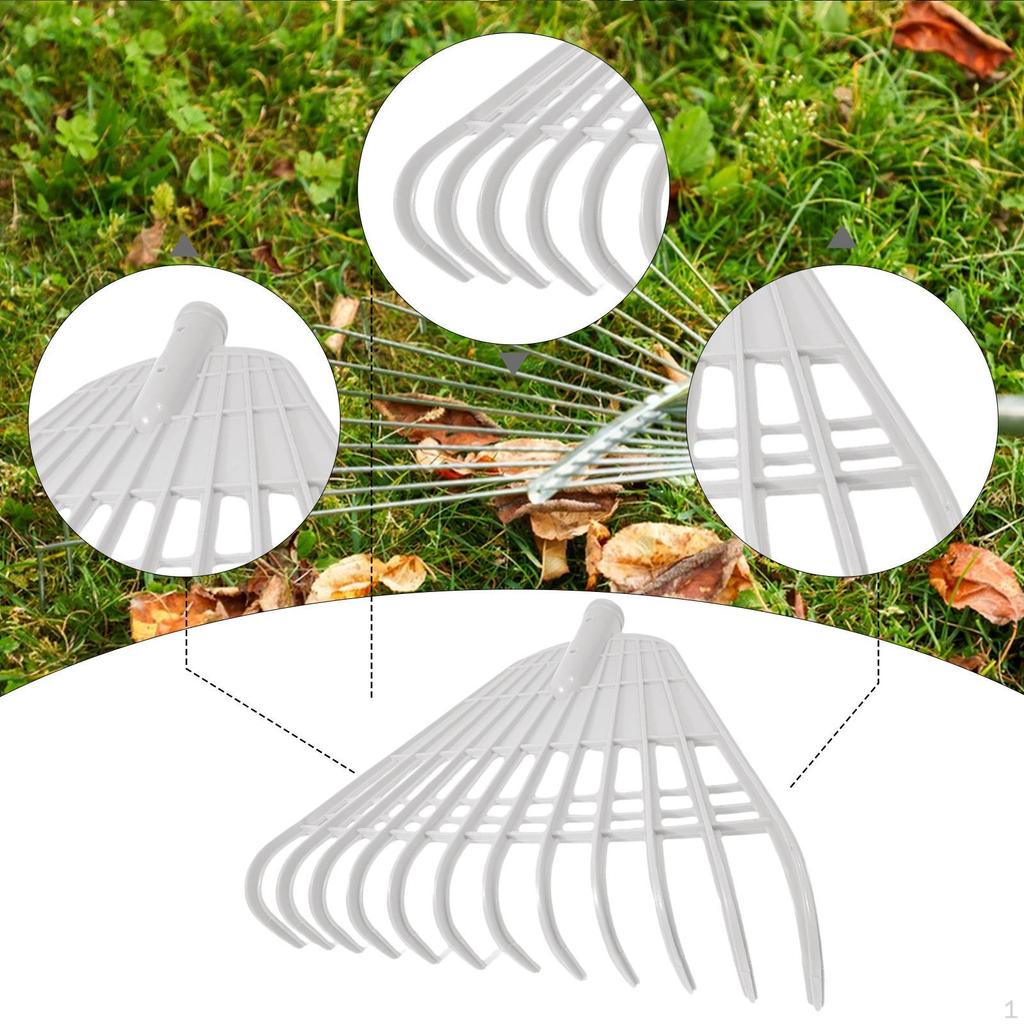 Garden Leaf Rake Head Gardening Removal Tool Heavy Duty Hand Tools Spare Parts with 24 Tines