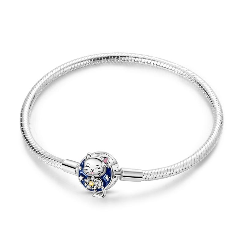 925 Silver Clover Butterfly Snowflake Bracelet Bracelet Fit Original Charm Bead DIY Design Jewelry Women