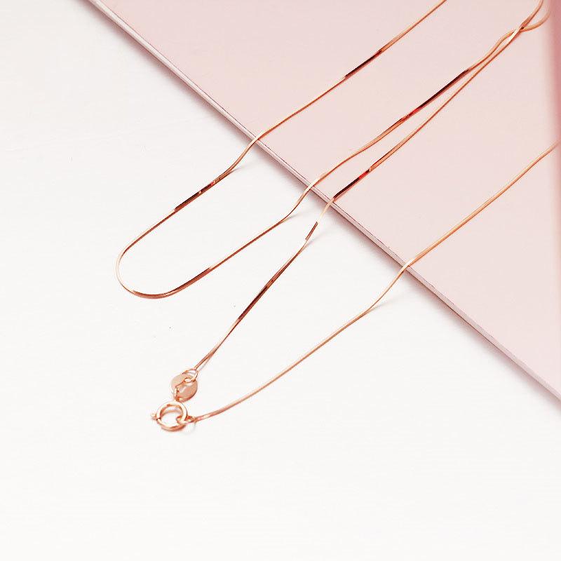 Rose Gold Plated Snake Bone Necklace Fashionable Foreign Exquisite Colored Gold Purple Gold Thin 3 Collarbone Chain