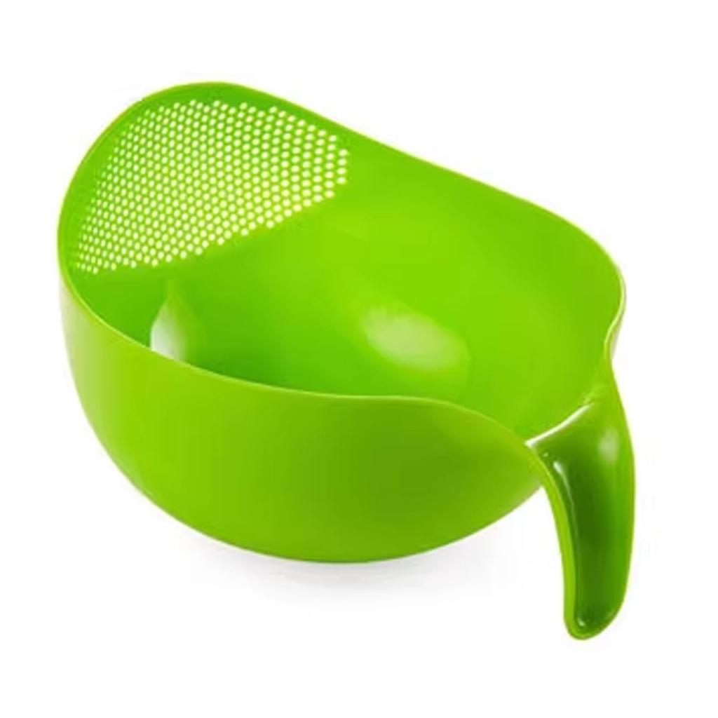 Rice Washer Strainer Bowl Colander Quinoa Strainer with Handle Kitchen Strainer for Rice Veggie Fruit Cleaner Plastic