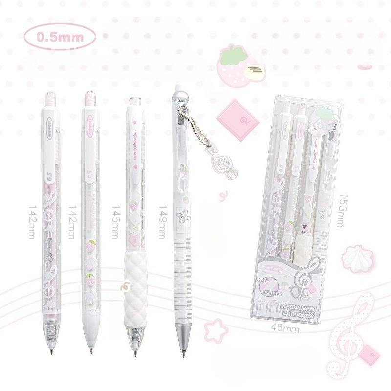 4 unids/caja bolígrafo de Gel a la moda, bolígrafo de papelería de estilo mariposa sencillo y creativo, bolígrafo para álbum de recortes de tinta negra de 0,38/0,5mm, suministros para estudiantes